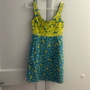 Nanette Lepore floral shift dress with back cutouts